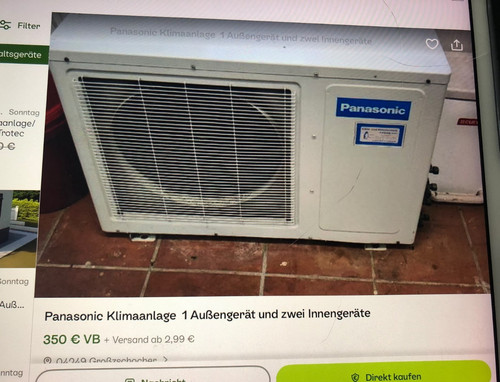 Panasonic split klimaanlage - panasonic, split-klimaanlage